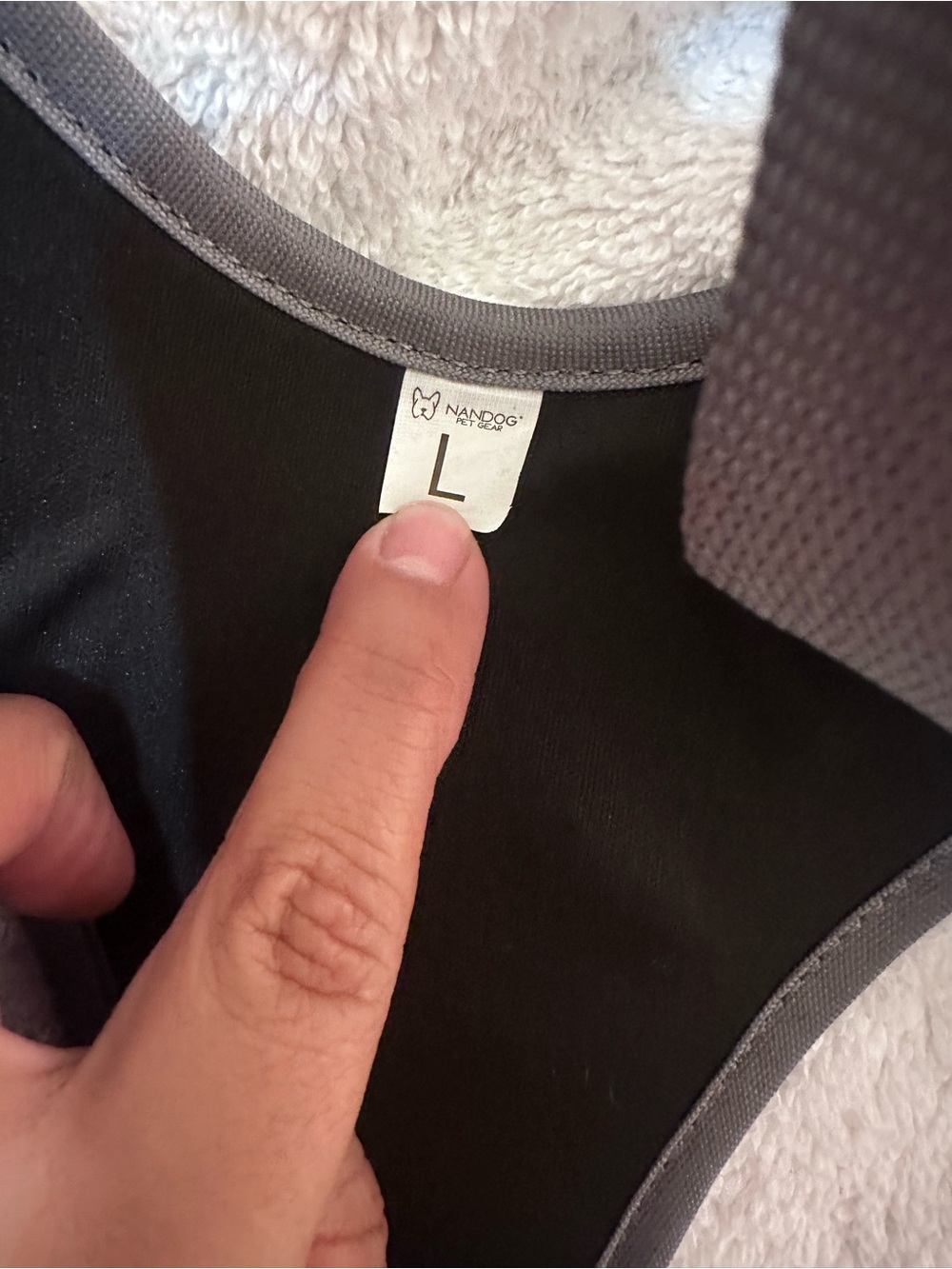 Adjustable Gray No-Pull Dog Harness with Subtle Logo Patch - Picture 2 of 3